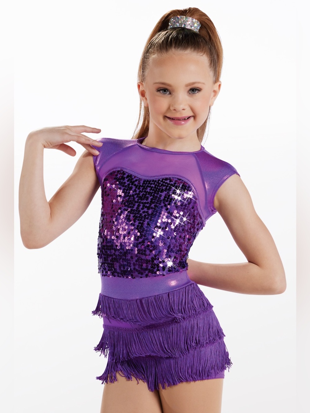 Weissman Girls LC Purple Sequin Fringe Dance Costume Flapper Halloween